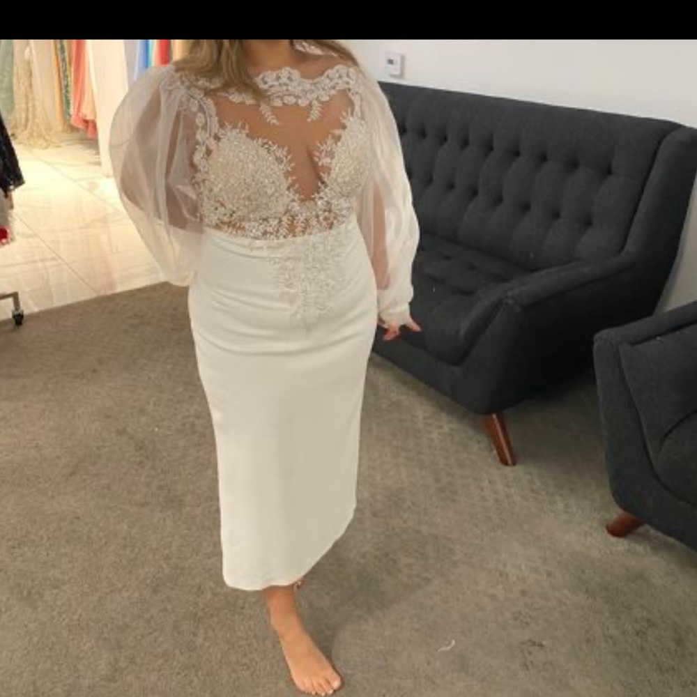 White dress with beaded detail